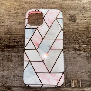 velvet caviar pink geo print marble iphone case